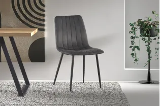Lot de 4 chaises de Salle à Manger Willis en Velours Gris – Élégance Moderne & Confort 2