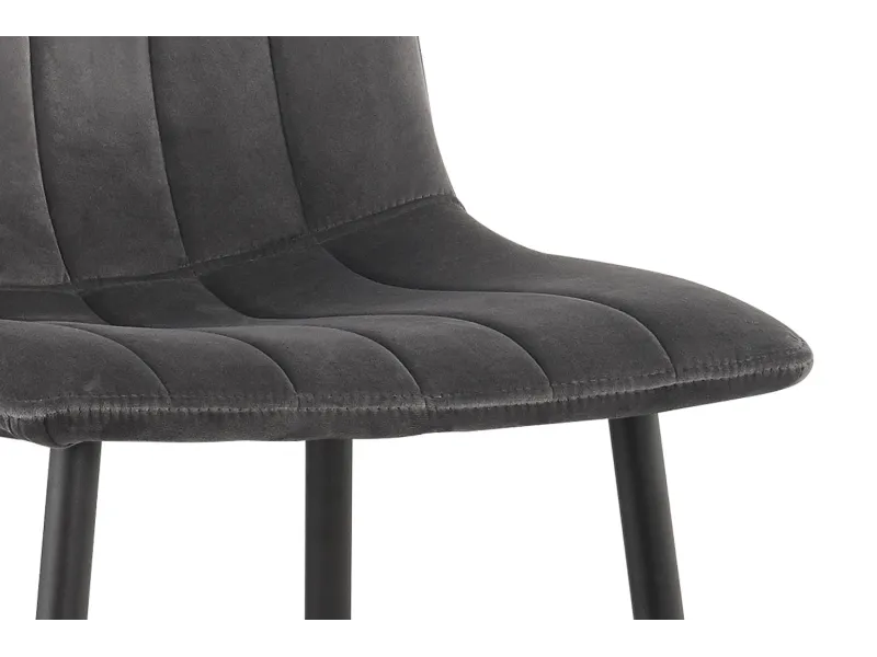 Lot de 4 chaises de Salle à Manger Willis en Velours Gris – Élégance Moderne & Confort