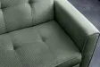 Canapé-lit extensible SMART, 180 cm, velours côtelé vert, canapé 2 places avec ressorts anti-affaissement