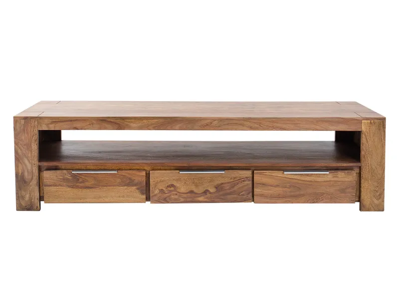 Meuble TV MAKASSAR 170cm Bois Massif de Sheesham  - Adenia Home