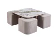 Table basse contemporaine |Table basse avec 6 poufs encastrable, ve...