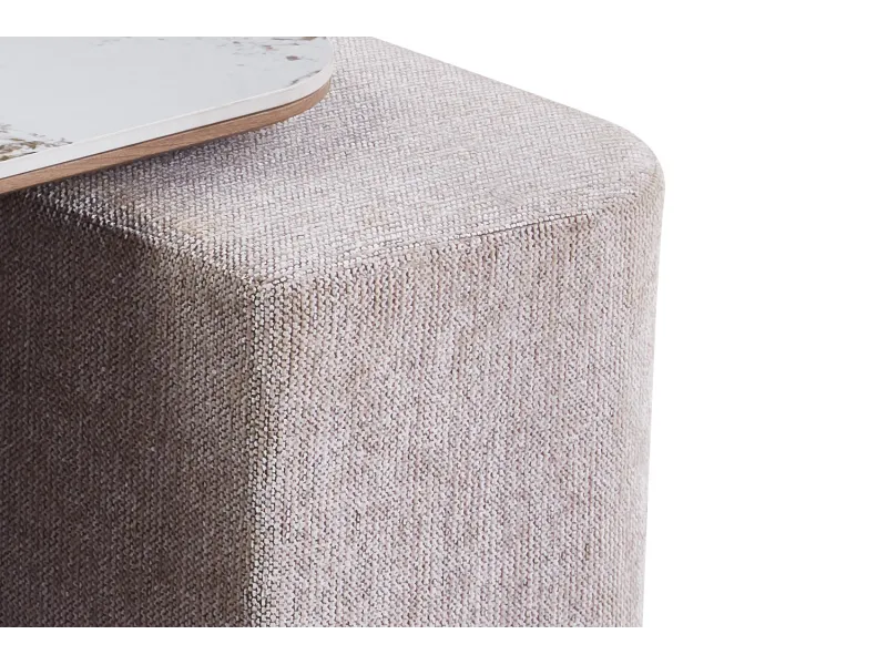 Table basse contemporaine |Table basse avec 6 poufs encastrable, ve...