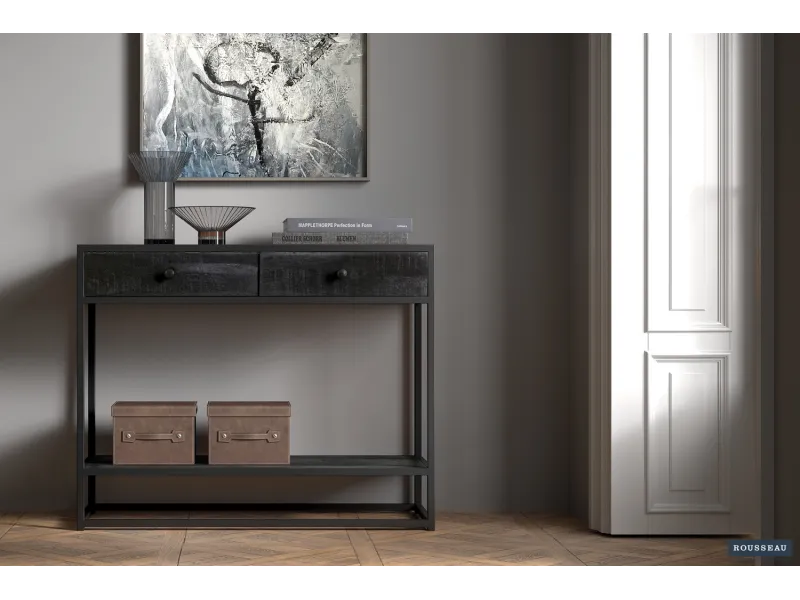 Console « Ace » – Bois de Manguier Noir