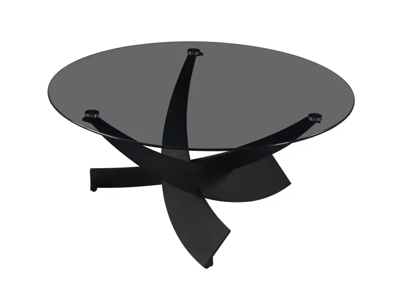 Pas cher Set de 2 tables basses rondes style industriel en bois vieilli