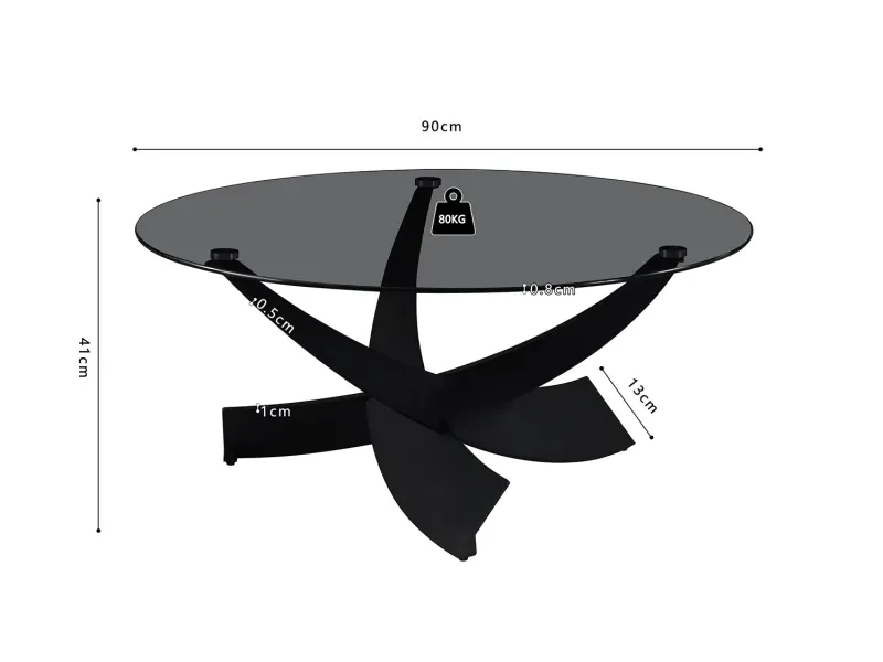 Pas cher Set de 2 tables basses rondes style industriel en bois vieilli