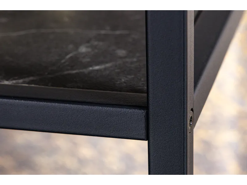 Bibliothèque design industriel coloris naturel en bois acacia massi...