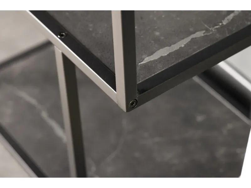 Bibliothèque design industriel coloris naturel en bois acacia massi...