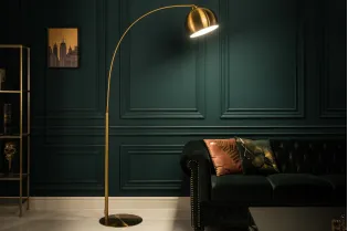 Lampadaire extensible design arqué en lin noir Lampadaires |adeniahome...
