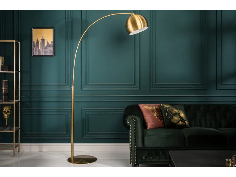 Lampadaire extensible design arqué en lin noir Lampadaires |adeniahome...