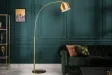 Lampadaire extensible design arqué en lin noir Lampadaires |adeniahome...