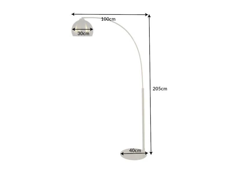 Lampadaire extensible design arqué en lin noir Lampadaires |adeniahome...