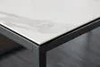 Table basse SYMBIOSE 100 cm en céramique blanche aspect marbre avec plateau en verre trempé