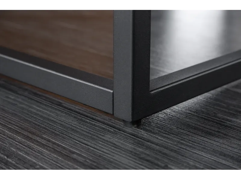 Table basse SYMBIOSE 100 cm en céramique blanche aspect marbre avec plateau en verre trempé