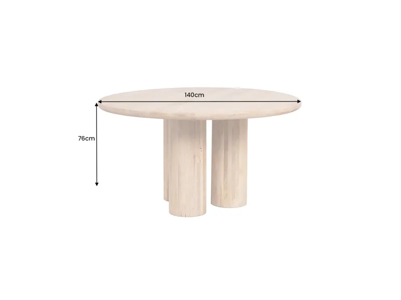 Table ronde 140 cm massif bois de manguier | Table à manger |  Adénia home