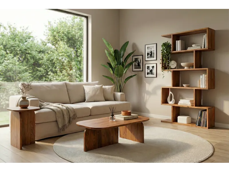 Tables basses gigognes bois d'acacia naturel lot de 2 | l Adénia home