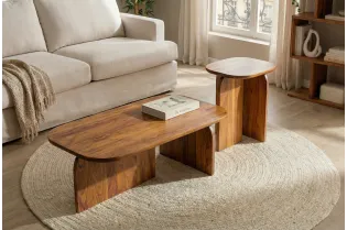 Tables basses gigognes bois d'acacia naturel lot de 2 | l Adénia home