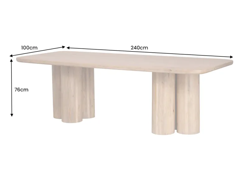Table de salle à manger 240 cm bois de manguier |  Adénia home