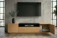 Meuble TV 160 cm noir et chêne naturel | Meuble TV design |ADENIA HOME