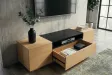 Meuble TV 160 cm noir et chêne naturel | Meuble TV design |ADENIA HOME