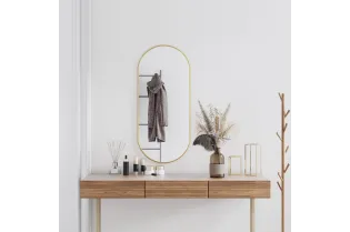 Miroir mural Doré 100x45 cm Ovale