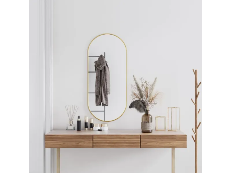 Miroir mural Doré 100x45 cm Ovale