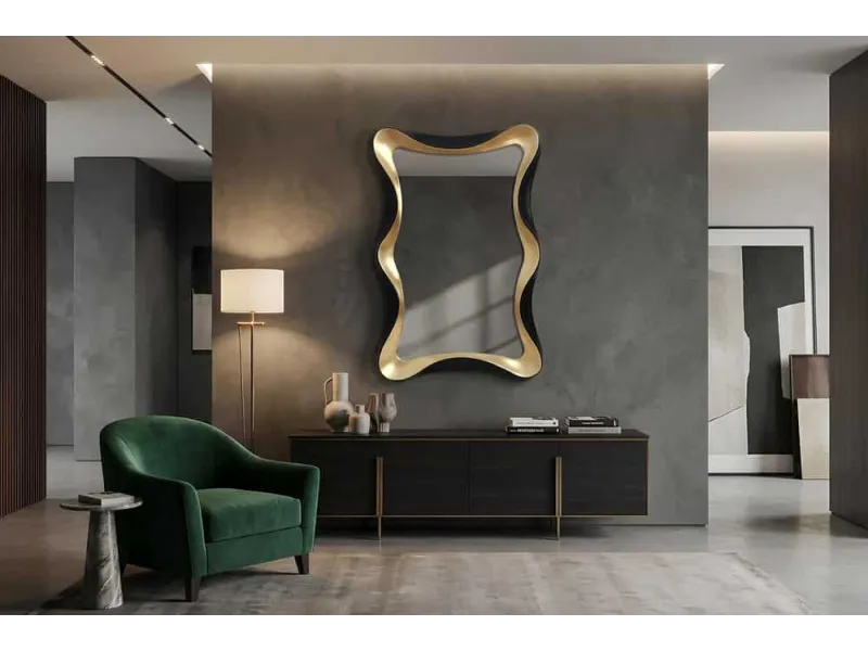 Miroir mural rectangulaire simple 160cm coloris noir pas cher