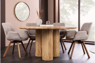 Table ronde 140 cm massif bois de manguier | Table à manger |  Adénia home