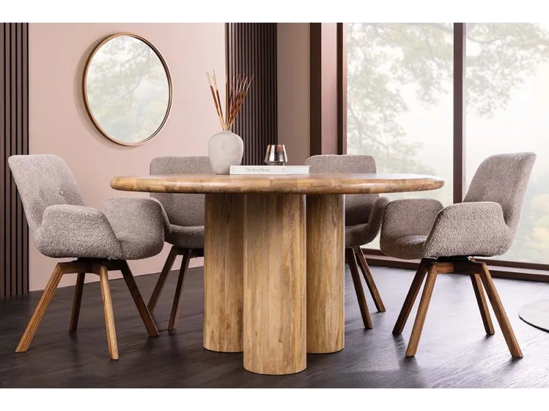 Table ronde 140 cm massif bois de manguier | Table à manger |  Adénia home