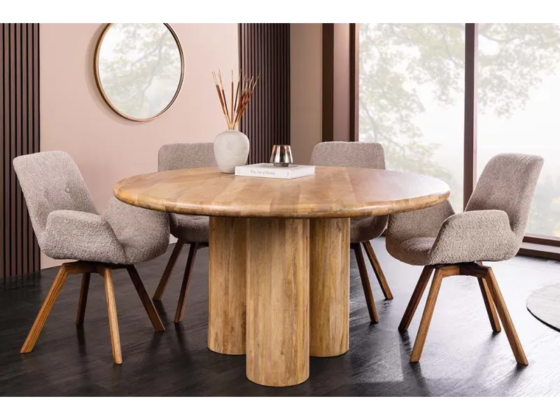 Table ronde 140 cm massif bois de manguier | Table à manger |  Adénia home