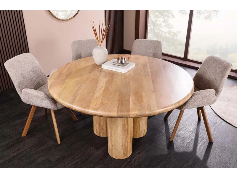 Table ronde 140 cm massif bois de manguier | Table à manger |  Adénia home