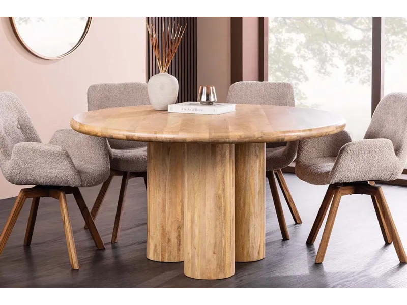 Table ronde 140 cm massif bois de manguier | Table à manger |  Adénia home