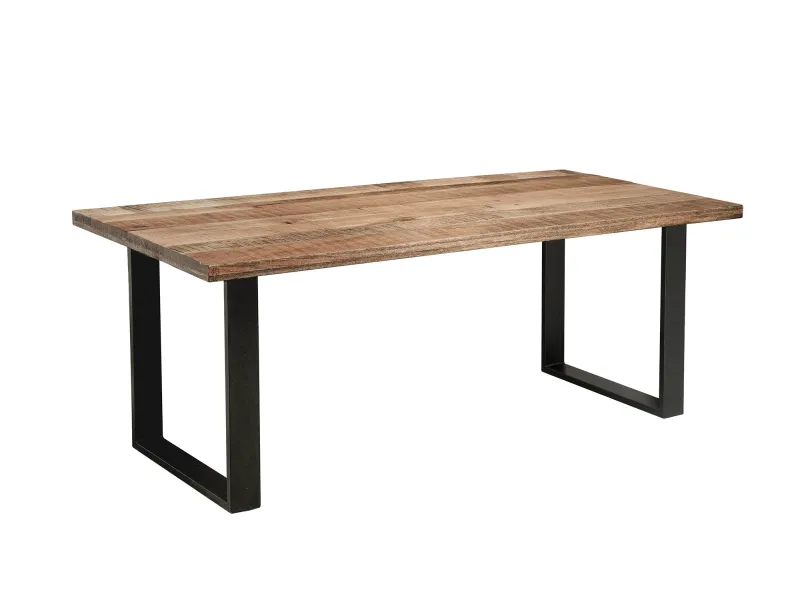Table manguier massif 200 cm pieds métal Iron Craft — Adeniahome