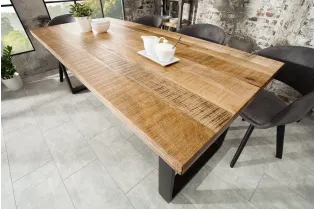 Table manguier massif 200 cm pieds métal Iron Craft — Adeniahome 2