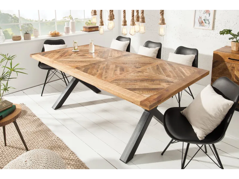 Table manguier massif 160 cm pieds X Infinity Home — Adeniahome