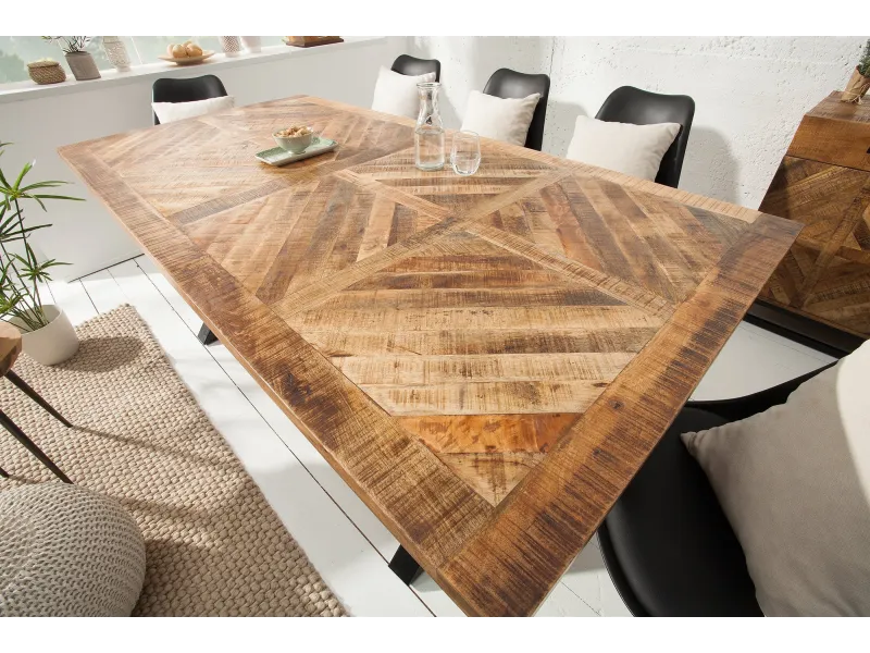 Table manguier massif 160 cm pieds X Infinity Home — Adeniahome