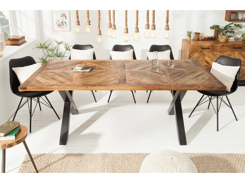 Table manguier massif 160 cm pieds X Infinity Home — Adeniahome