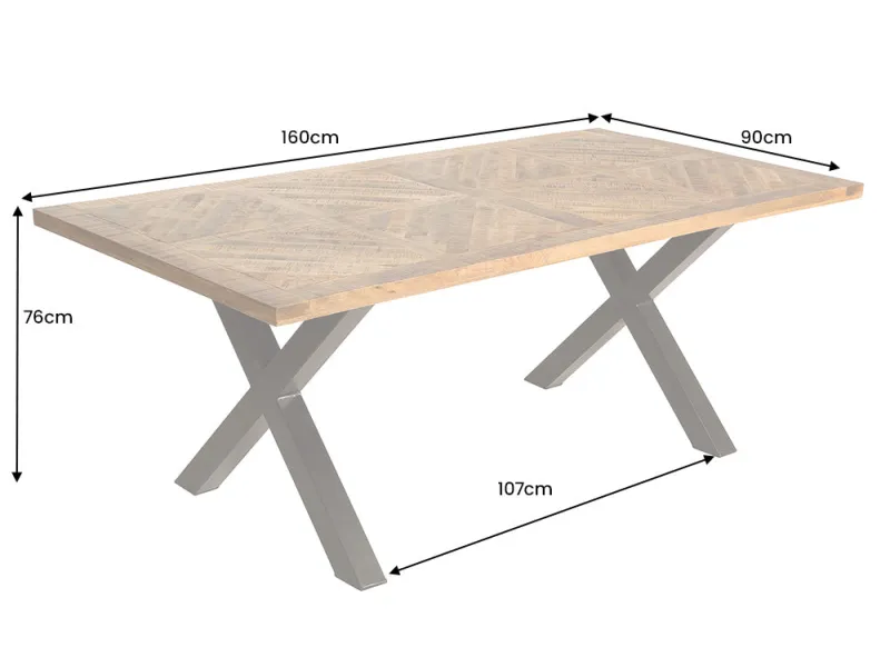 Table manguier massif 160 cm pieds X Infinity Home — Adeniahome