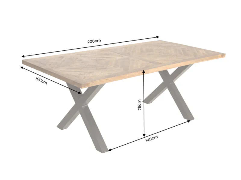 Table manguier massif 200 cm pieds X Infinity Home — Adeniahome
