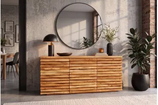 Buffet Relief acacia massif 160 cm — Rangement élégant Adeniahome 2