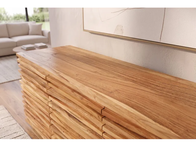 Buffet Relief acacia massif 160 cm — Rangement élégant Adeniahome