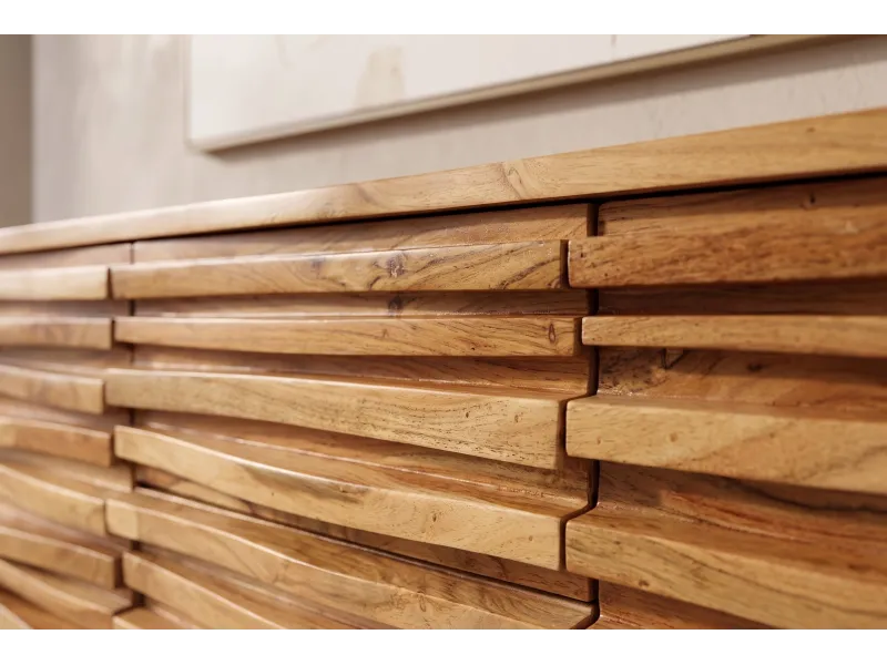 Buffet Relief acacia massif 160 cm — Rangement élégant Adeniahome