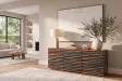 Buffet Relief sheesham massif 160 cm gris fumé — Adeniahome