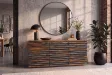 Buffet Relief sheesham massif 160 cm gris fumé — Adeniahome