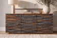 Buffet Relief sheesham massif 160 cm gris fumé — Adeniahome