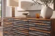 Buffet Relief sheesham massif 160 cm gris fumé — Adeniahome