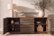 Buffet Relief sheesham massif 160 cm gris fumé — Adeniahome