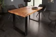 Table Iron Craft sheesham 140 cm pieds U métal noir — Adeniahome