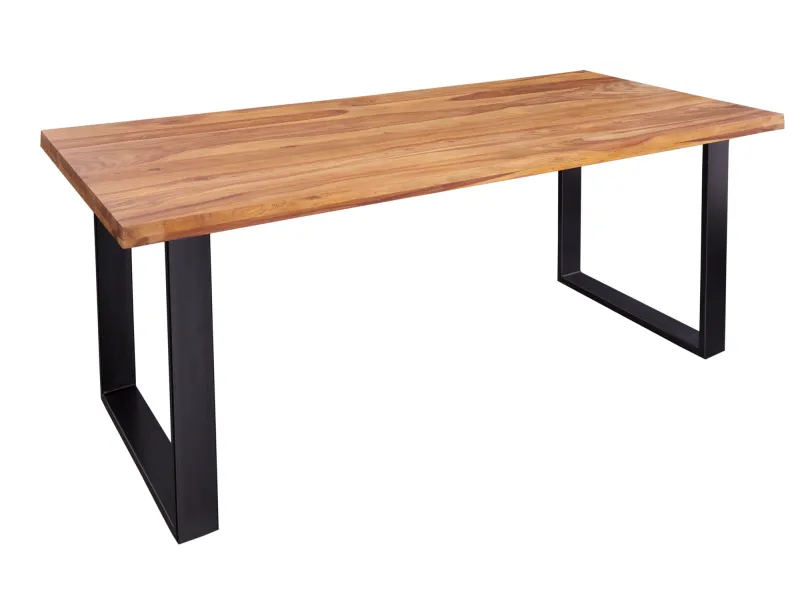 Table Iron Craft sheesham massif 200 cm pieds U métal — Adeniahome
