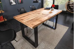 Table à manger Iron Craft 140 cm en manguier massif — Adeniahome