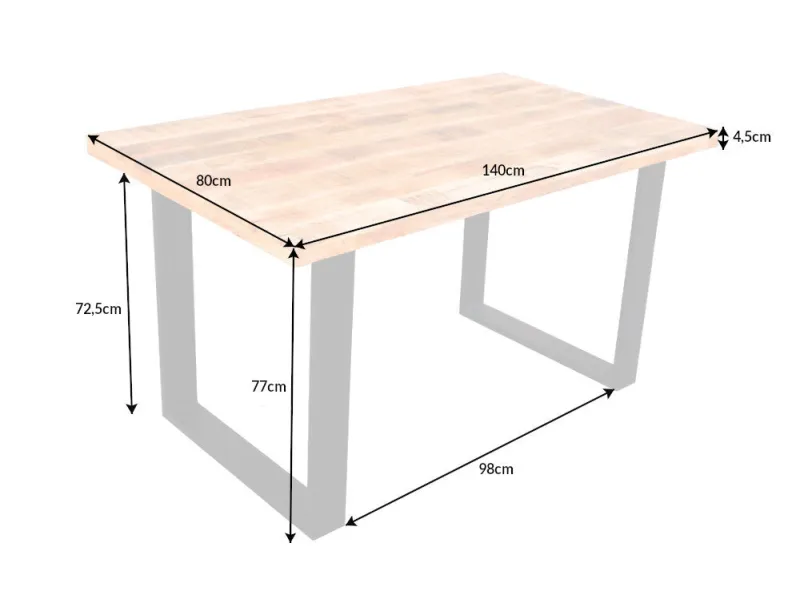 Table à manger Iron Craft 140 cm en manguier massif — Adeniahome